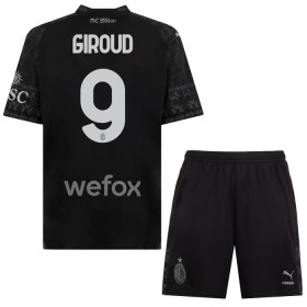 Camiseta de fútbol AC Milan Olivier Giroud 9 Niño 4ª equipación 2023-24 Negra